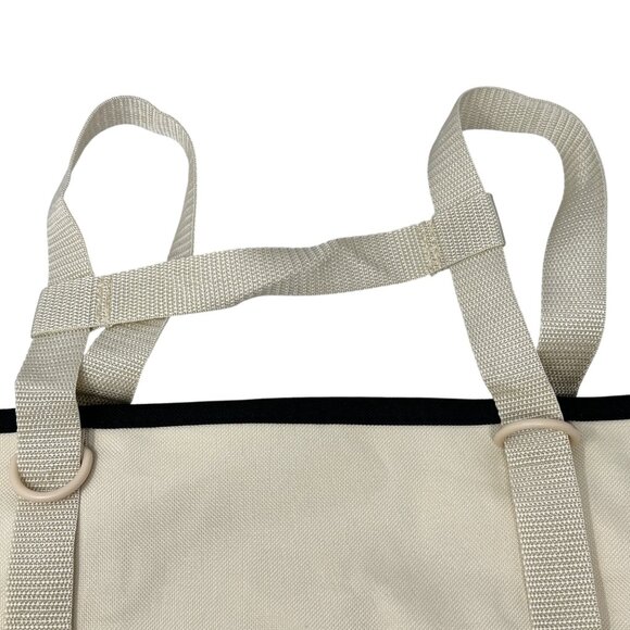 Dansko Gemline Convertible Tote Bag Backpack Beige Black Canvas Outer Pocket - Picture 9 of 12
